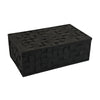 Suzie Decorative Box with Lid for Storage | Black Woven Texture Resin