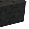Suzie Decorative Box with Lid for Storage | Black Woven Texture Resin