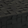 Suzie Decorative Box with Lid for Storage | Black Woven Texture Resin