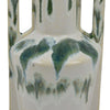Zyma Modern Vase with Dual H&le | Green Drip Glaze | White Ceramic