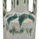 Zyma Modern Vase with Dual H&le | Green Drip Glaze | White Ceramic