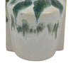 Zyma Modern Vase with Dual H&le | Green Drip Glaze | White Ceramic