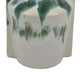 Zyma Modern Vase with Dual H&le | Green Drip Glaze | White Ceramic