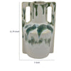 Zyma Modern Vase with Dual H&le | Green Drip Glaze | White Ceramic
