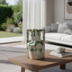 Zyma Modern Vase with Dual H&le | Green Drip Glaze | White Ceramic