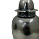 Anila Traditional Temple Jar with Dome Lid | Black Chrome Metal 21"