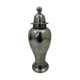Anila Traditional Temple Jar with Dome Lid | Black Chrome Metal 17"