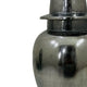 Anila Traditional Temple Jar with Dome Lid | Black Chrome Metal 17"