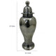 Anila Traditional Temple Jar with Dome Lid | Black Chrome Metal 17"