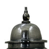 Anila Traditional Temple Jar with Dome Lid | Black Chrome Metal 21"