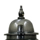 Anila Traditional Temple Jar with Dome Lid | Black Chrome Metal 21"