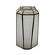Raha Vintage Lantern with Frosted Glass Panels | Bronze Metal Frame 13"