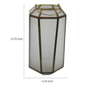 Raha Vintage Lantern with Frosted Glass Panels | Bronze Metal Frame 13"