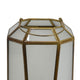 Raha Vintage Lantern with Frosted Glass Panels | Bronze Metal Frame 11"