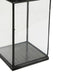 Glenn Vintage Style Lantern | Glass Panels | H&le Top Ring | Gray Metal 15"