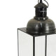 Glenn Vintage Style Lantern | Glass Panels | H&le Top Ring | Gray Metal 15"