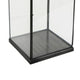 Glenn Vintage Style Lantern | Glass Panels | H&le Top Ring | Gray Metal 15"