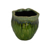 Ashly Decorative Planter with Scalloped Rim | Green Textured Ceramic 8"