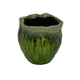 Ashly Decorative Planter with Scalloped Rim | Green Textured Ceramic 8"