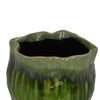 Ashly Decorative Planter with Scalloped Rim | Green Textured Ceramic 8"