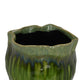 Ashly Decorative Planter with Scalloped Rim | Green Textured Ceramic 8"