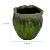Ashly Decorative Planter with Scalloped Rim | Green Textured Ceramic 8"