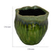 Ashly Decorative Planter with Scalloped Rim | Green Textured Ceramic 8"