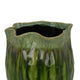 Ashly Decorative Planter with Scalloped Rim | Green Textured Ceramic 11"