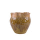 Ashly Decorative Planter with Scalloped Rim | Yellow Textured Ceramic 8"