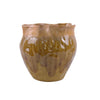Ashly Decorative Planter with Scalloped Rim | Yellow Textured Ceramic 8"