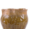 Ashly Decorative Planter with Scalloped Rim | Yellow Textured Ceramic 8"