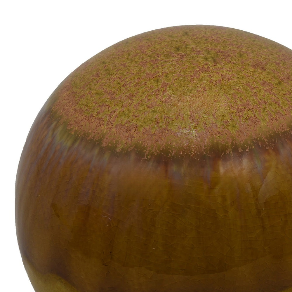 Nash Decorative Orb with Glossy Mustard Yellow Finish | Ceramic 8"