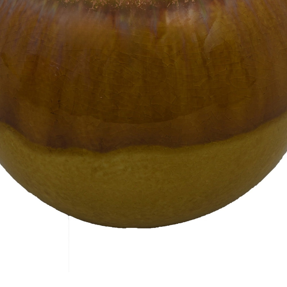 Nash Decorative Orb with Glossy Mustard Yellow Finish | Ceramic 8"