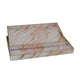 Hamza Rectangular Tray | Set of 2 | Pink-Gold Marble Finish Polyurethane