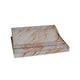 Hamza Rectangular Tray | Set of 2 | Pink-Gold Marble Finish Polyurethane