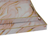 Hamza Rectangular Tray | Set of 2 | Pink-Gold Marble Finish Polyurethane