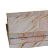 Hamza Rectangular Tray | Set of 2 | Pink-Gold Marble Finish Polyurethane