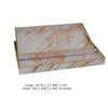 Hamza Rectangular Tray | Set of 2 | Pink-Gold Marble Finish Polyurethane