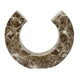 Tabletop Decor Accent | Open-Curved Frame | Brown Marble-Like Resin 14"