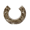 Tabletop Decor Accent | Open-Curved Frame | Brown Marble-Like Resin 14"