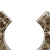 Tabletop Decor Accent | Open-Curved Frame | Brown Marble-Like Resin 14"