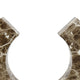Tabletop Decor Accent | Open-Curved Frame | Brown Marble-Like Resin 14"
