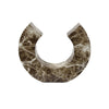 Tabletop Decor Accent | Open-Curved Frame | Brown Marble-Like Resin 17"