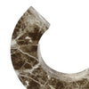 Tabletop Decor Accent | Open-Curved Frame | Brown Marble-Like Resin 17"