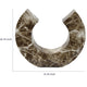 Tabletop Decor Accent | Open-Curved Frame | Brown Marble-Like Resin 17"