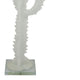 Erica Decorative Cactus Sculpture on Glass Base | White Resin 18"
