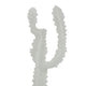 Erica Decorative Cactus Sculpture on Glass Base | White Resin 18"