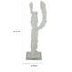 Erica Decorative Cactus Sculpture on Glass Base | White Resin 18"