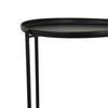 Addy Two-Tier Round Side Table with Tray Shelves Accent | Black Metal 24"