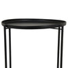 Addy Two-Tier Round Side Table with Tray Shelves Accent | Black Metal 24"